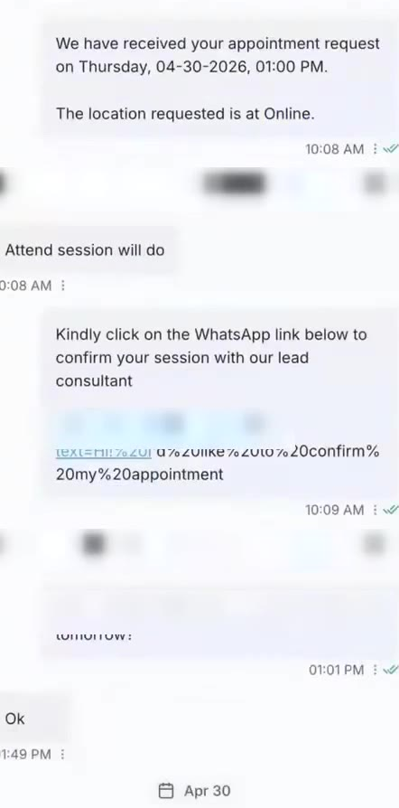 Appointment confirmed and reminded